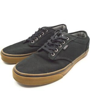 Vans Mens Atwood Sneakers Skate Shoes Black Canvas Lace Up Gum Sole Size 9